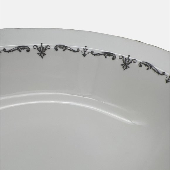 Royal Worcester Silver Chantilly Oval Vegetable Bowl Fine Bone China England - Picture 4 of 5